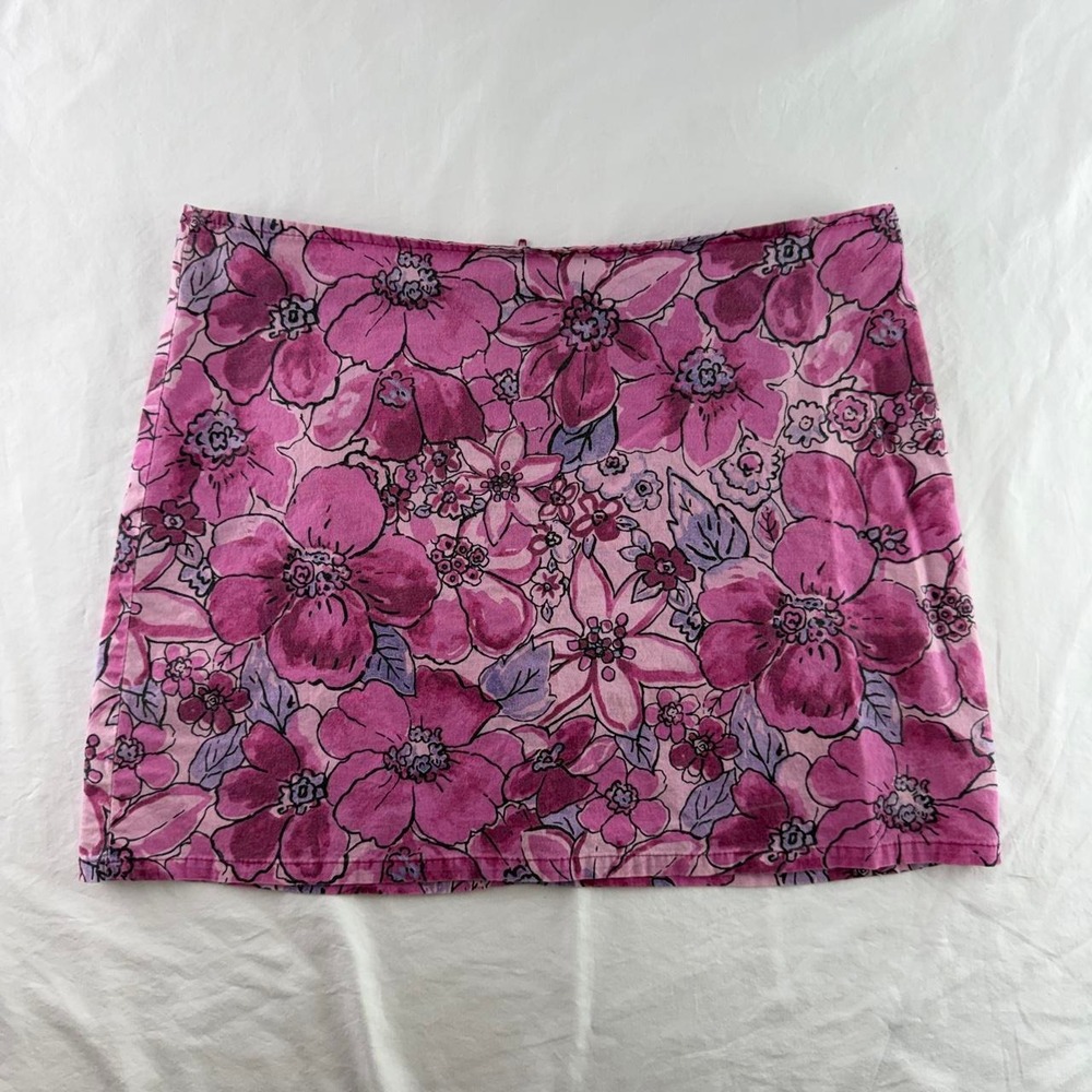 VTG Charlotte Russe Floral Mini Skirt Womens M Y2k Coconut Girl